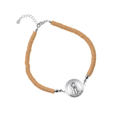 Bracelet personnalisable Vierge en argent 925 et argile polymère