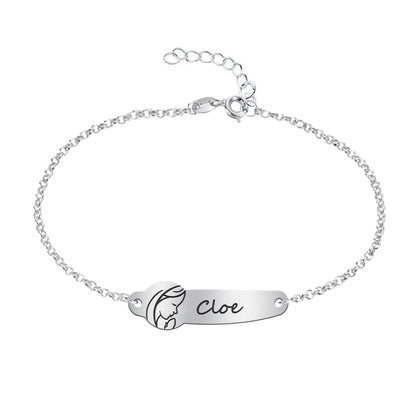 Bracelet Première Communion personnalisé Argent 925 - Vierge Marie