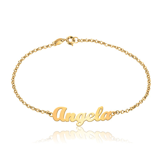 Bracelet Prénom Personnalisé Plaqué Or sur Argent