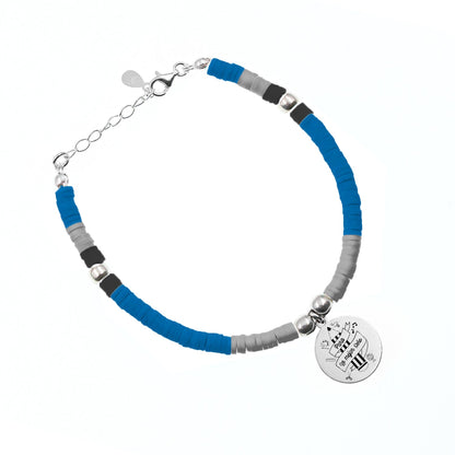 Bracelet San Sebastián perles et médaille personnalisable