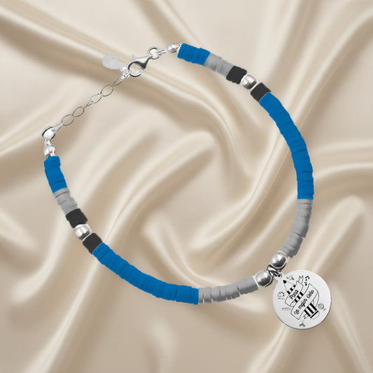 Bracelet San Sebastián perles et médaille personnalisable