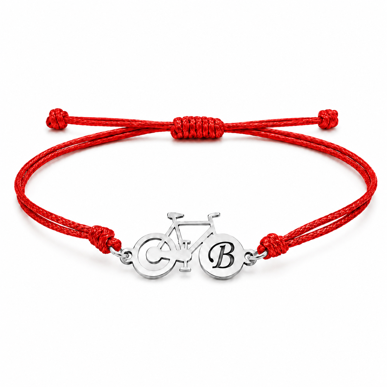 Bracelet vélo en argent 925 et cuir personnalisable