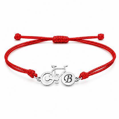Bracelet vélo en argent 925 et cuir personnalisable