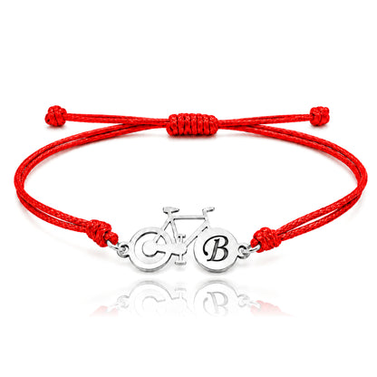 Bracelet Homme Vélo, cuir et argent 925 gravé
