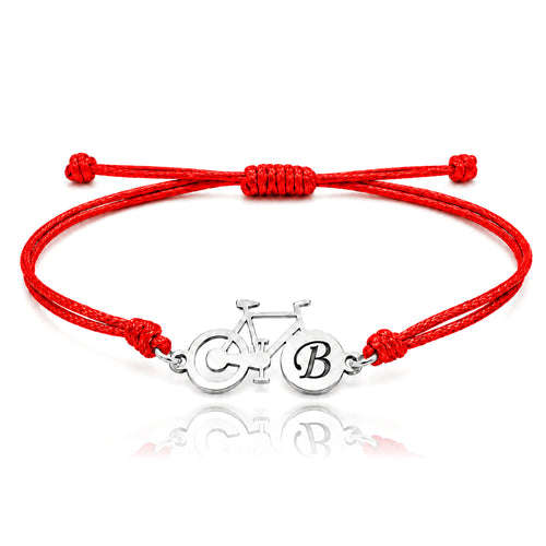 Bracelet Homme Vélo, cuir et argent 925 gravé