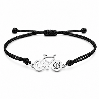 Bracelet vélo en argent 925 et cuir personnalisable