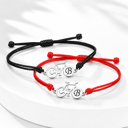 Bracelet vélo en argent 925 et cuir personnalisable