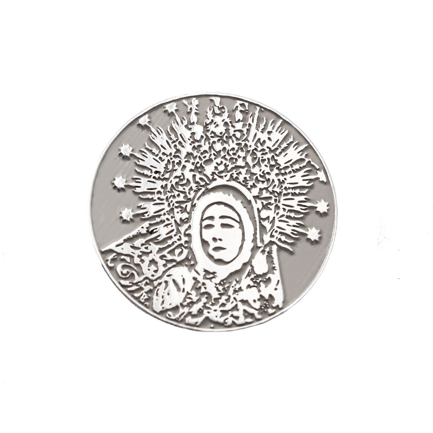 Broche Vierge de la Soledad Personnalisable en Argent