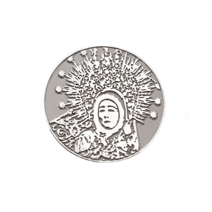 Broche Vierge de la Soledad Personnalisable en Argent