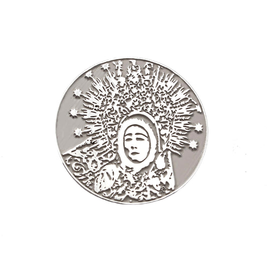 Broche Vierge de la Soledad Personnalisable en Argent