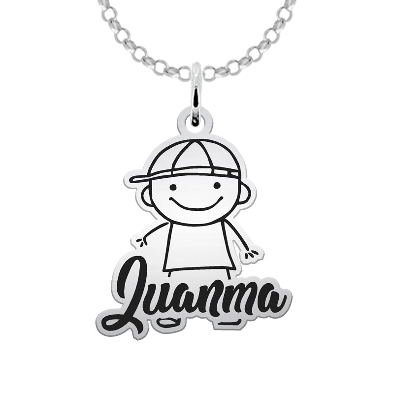 Chaîne de cheville Argent Massif Silhouettes Enfants