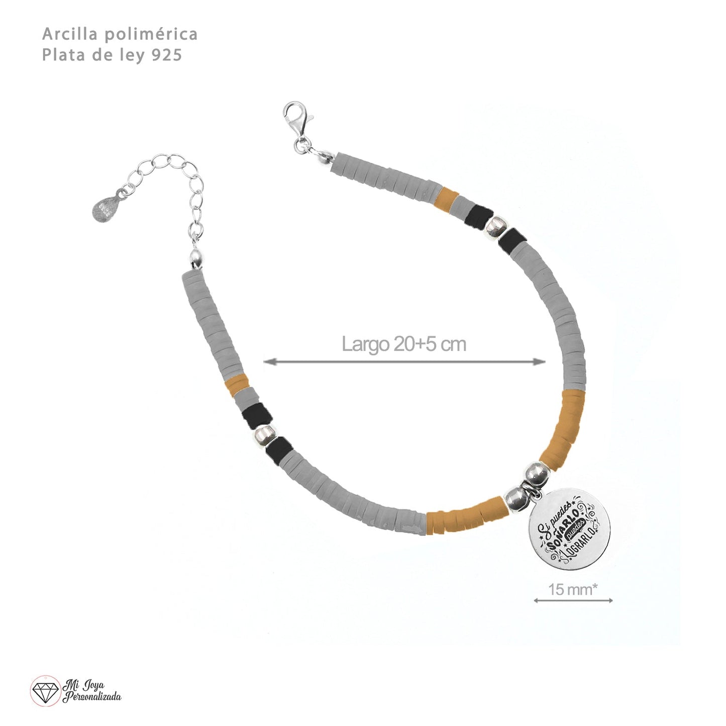 Chaîne de Cheville Maspalomas en Argent 925 et Perles, Personnalisable