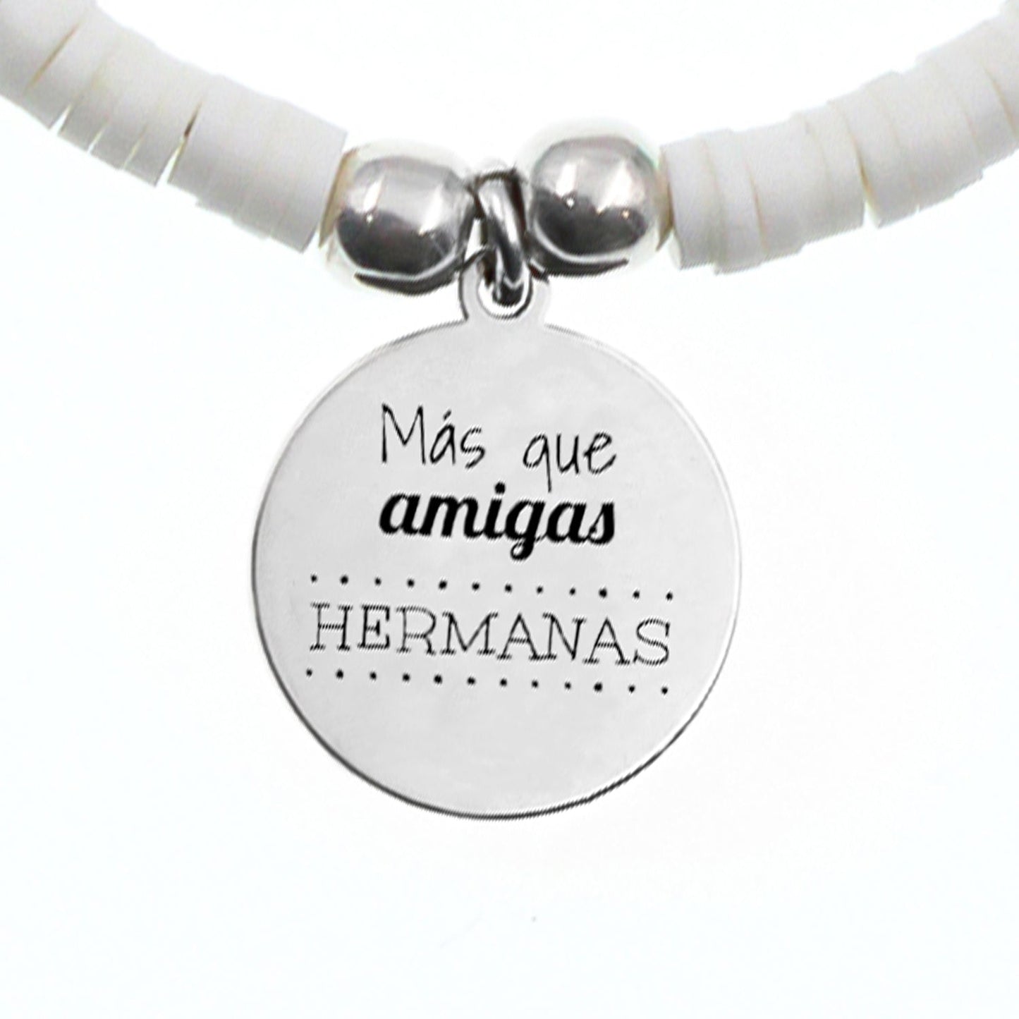 Cheville personnalisable perles colorées et médaille argent