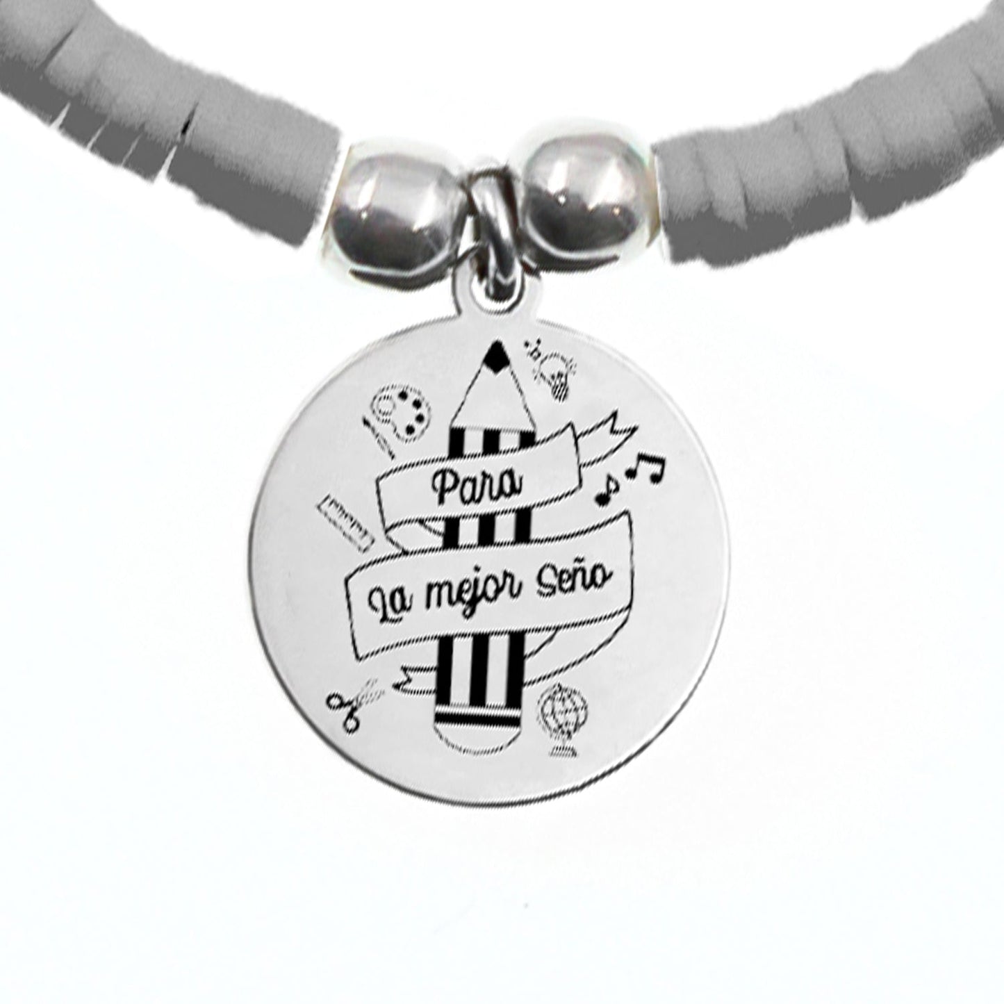 Cheville personnalisée San Sebastián, argent et perles argile