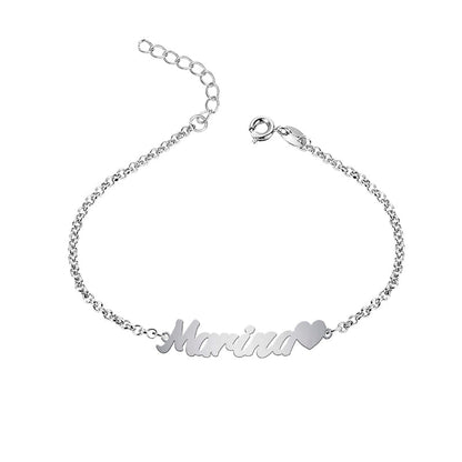 Chevillère en argent avec pendentif cœur