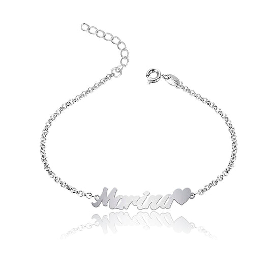 Chevillère en argent avec pendentif cœur