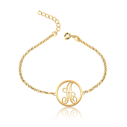 Bracelet de Cheville Initiale, cadeau pour une amie, argent plaqué or