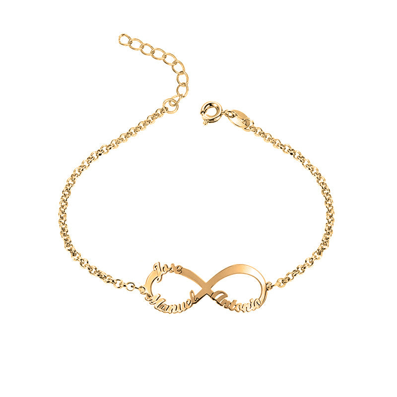Chevillère en argent plaqué or, infini personnalisable jusqu'à 4