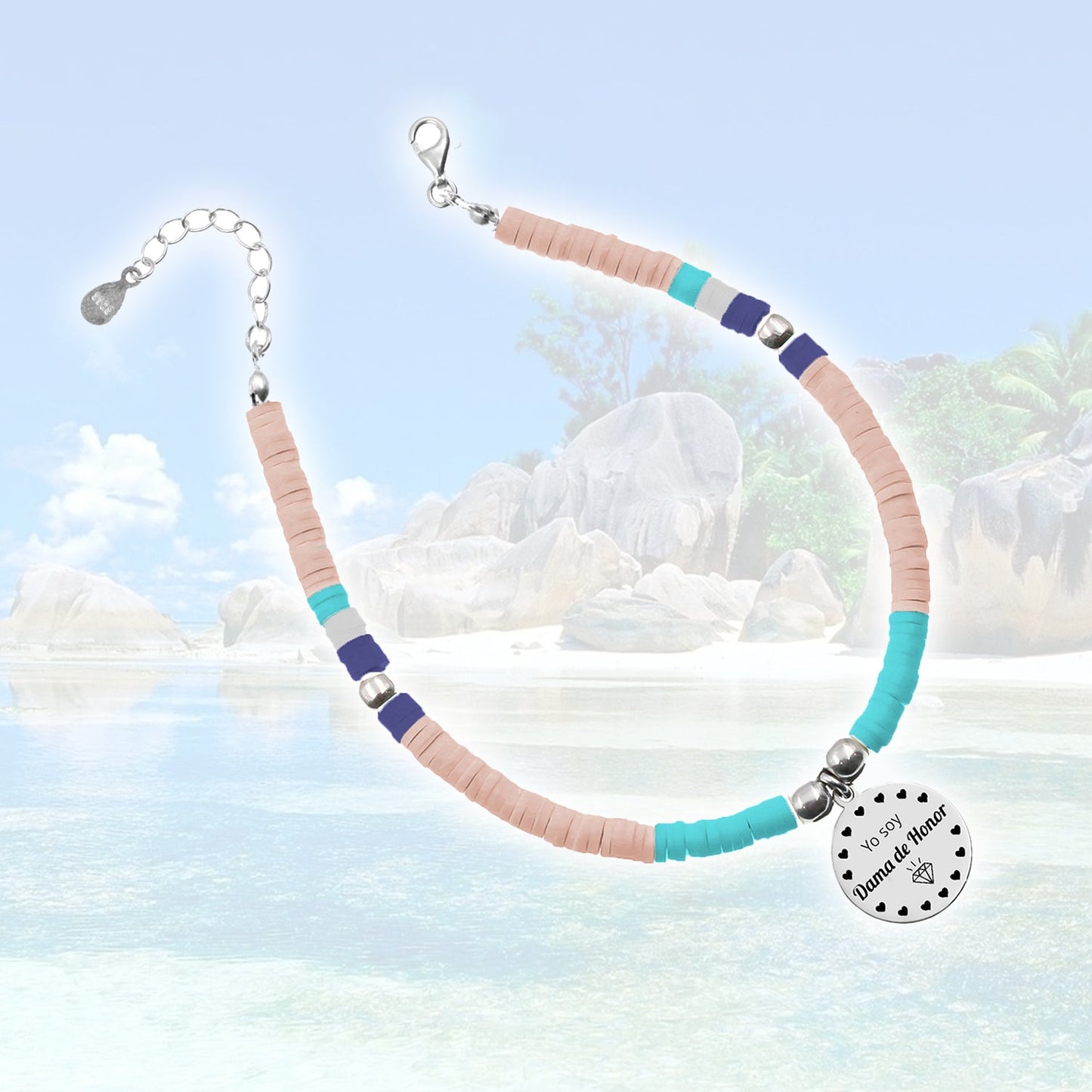 Chevillère personnalisable Mojácar perles et argent 925