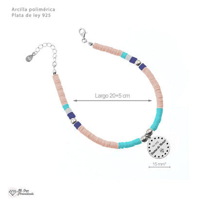 Chevillère personnalisable Mojácar perles et argent 925