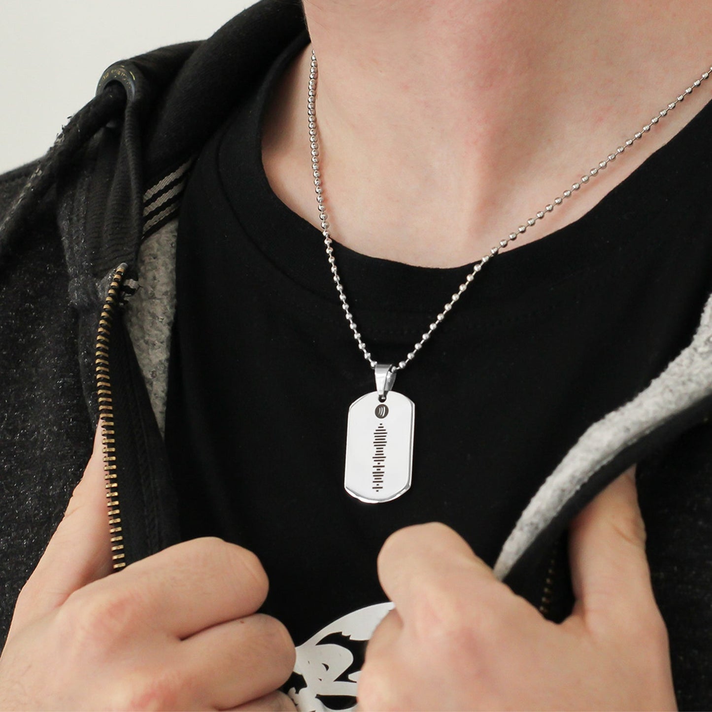 Collier Acier avec Code Spotify