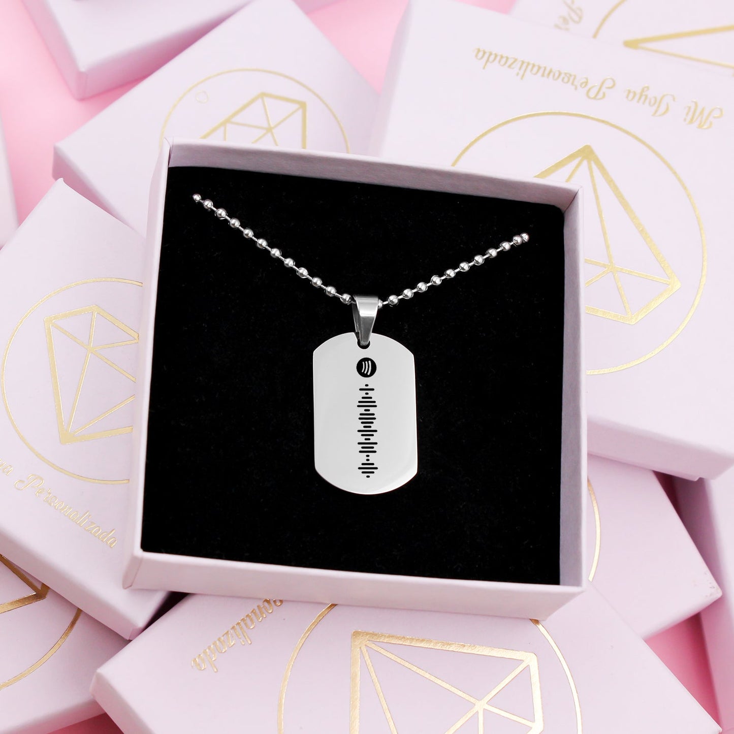 Collier Acier avec Code Spotify