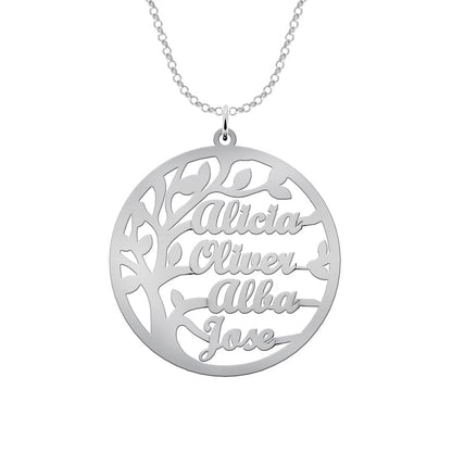 Collier Arbre de Vie Argent 925 personnalisable jusqu'à 4 prénoms