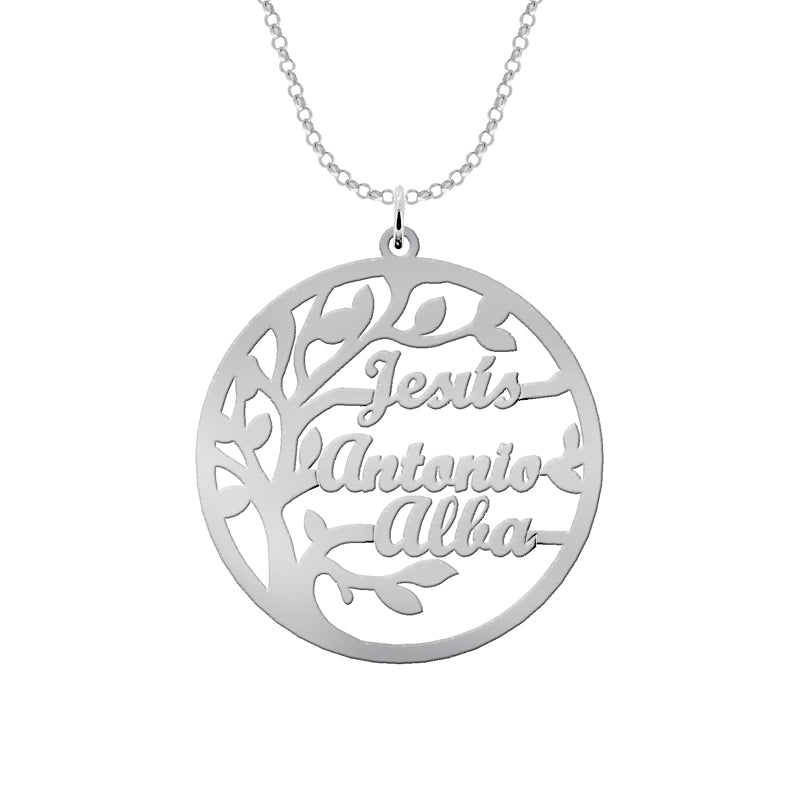 Collier Arbre de Vie Argent 925 personnalisable jusqu'à 4 prénoms