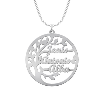 Collier Arbre de Vie Argent 925 personnalisable jusqu'à 4 prénoms