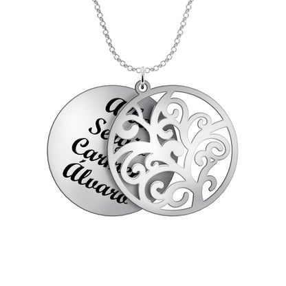 Collier Arbre de Vie avec Médaille à Graver en Argent 925