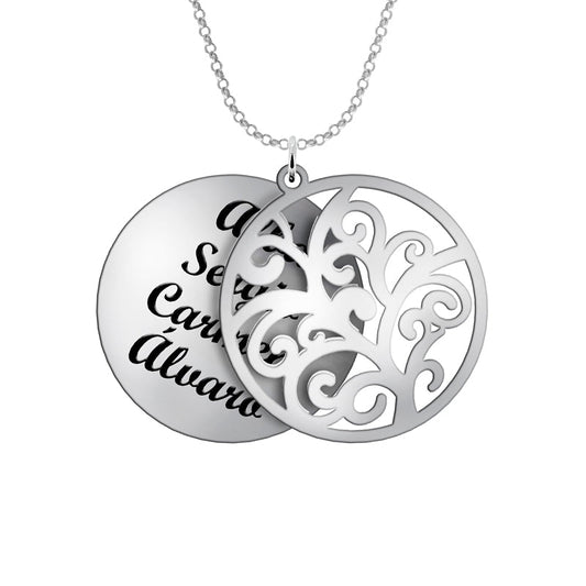 Collier Arbre de Vie avec Médaille à Graver en Argent 925