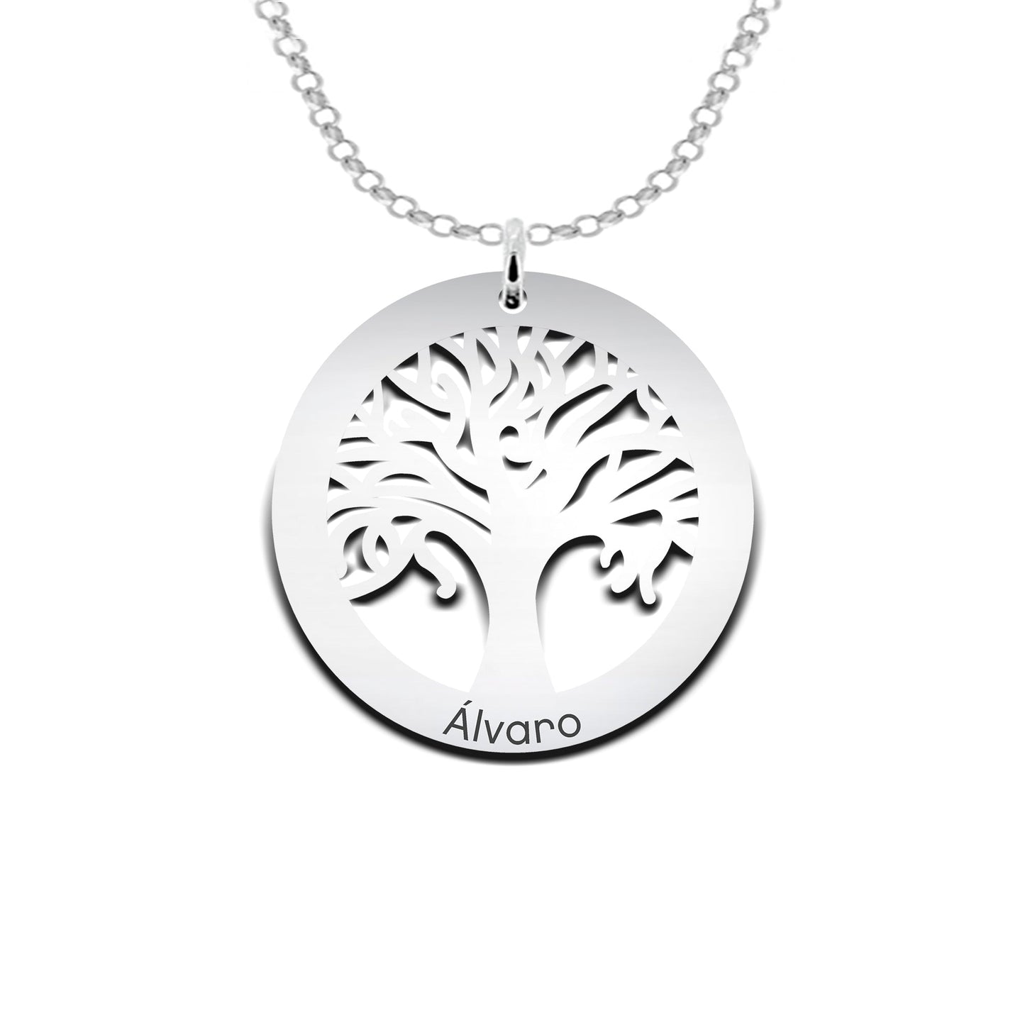 Collier Arbre de Vie en Argent 925 avec 3 Anneaux à Personnaliser