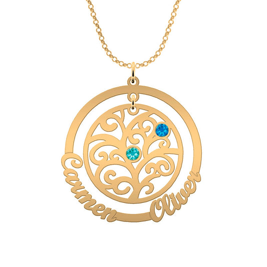 Collier Arbre de Vie et Cercle - Plaqué Or