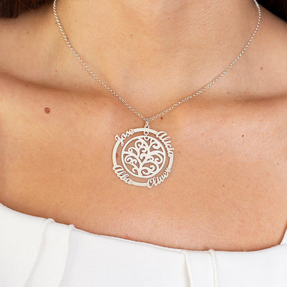 Collier Arbre de Vie et Cercle : Symbole Familial