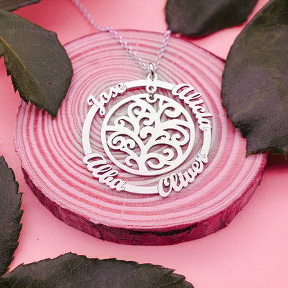 Collier Arbre de Vie et Cercle : Symbole Familial
