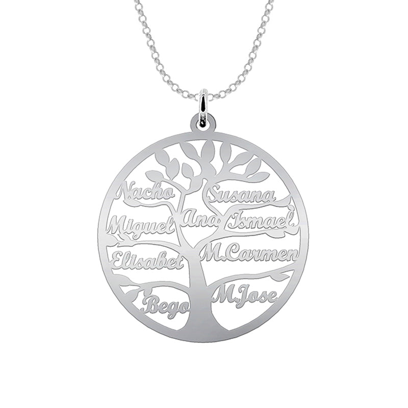 Collier Arbre de Vie Personnalisable 9 Prénoms Argent 925