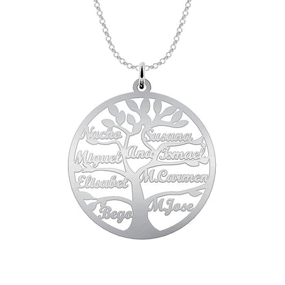 Collier Arbre de Vie Personnalisable 9 Prénoms Argent 925