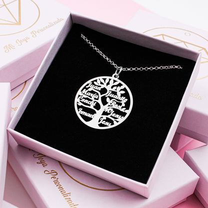 Collier Arbre de Vie Personnalisable 9 Prénoms Argent 925