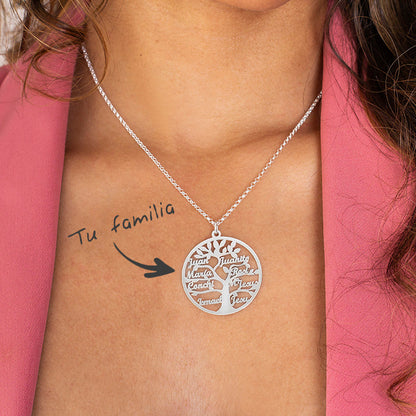Collier Arbre de Vie Personnalisable 9 Prénoms Argent 925