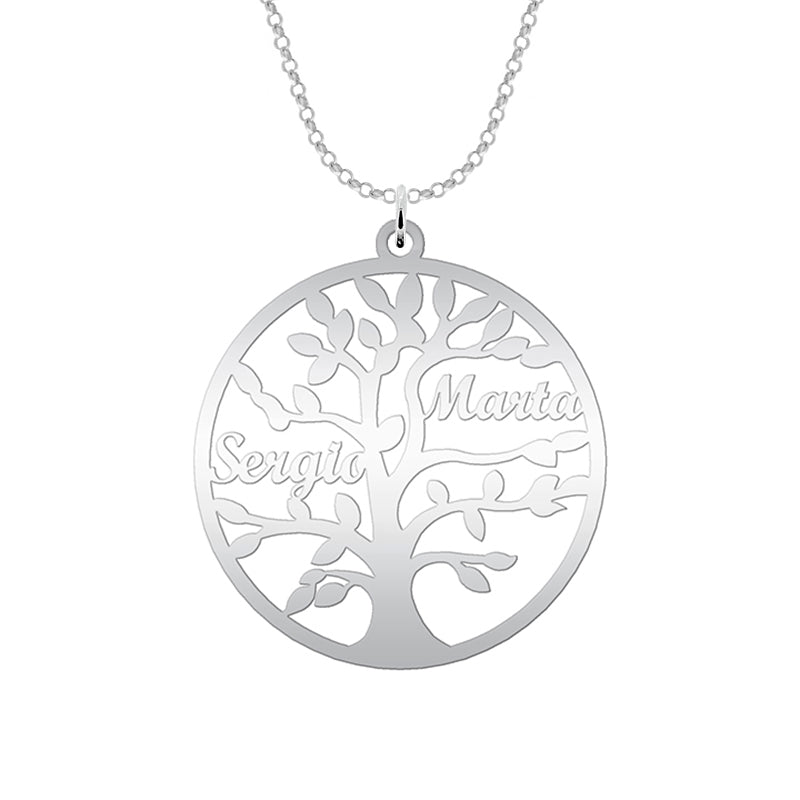 Collier Arbre de Vie Personnalisable 9 Prénoms Argent 925