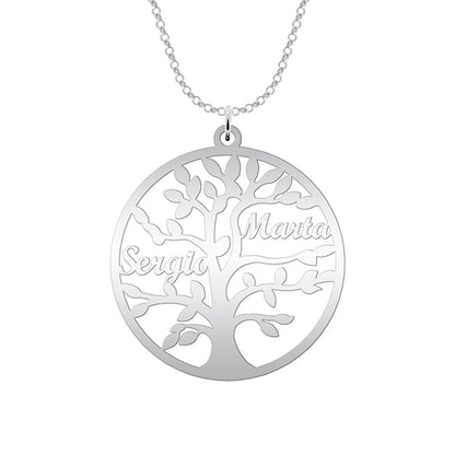 Collier Arbre de Vie Personnalisable 9 Prénoms Argent 925