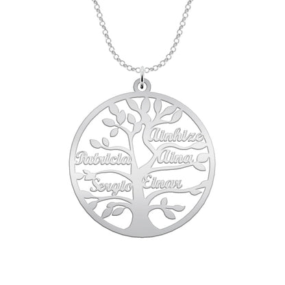 Collier Arbre de Vie Personnalisable 9 Prénoms Argent 925