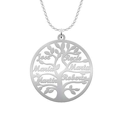 Collier Arbre de Vie Personnalisable 9 Prénoms Argent 925