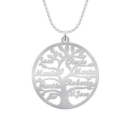 Collier Arbre de Vie Personnalisable 9 Prénoms Argent 925