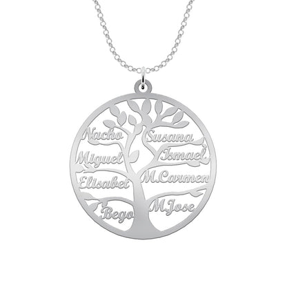 Collier Arbre de Vie Personnalisable 9 Prénoms Argent 925