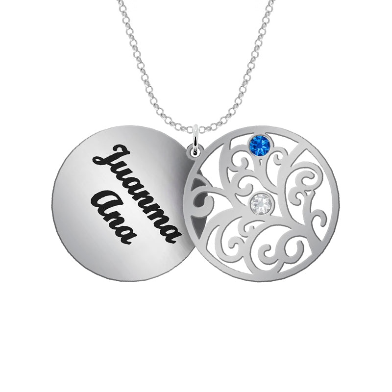 Collier Arbre de Vie personnalisé 6 prénoms et 6 pierres de naissance