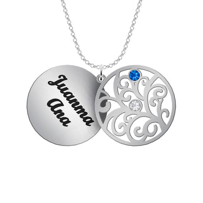 Collier Arbre de Vie personnalisé 6 prénoms et 6 pierres de naissance