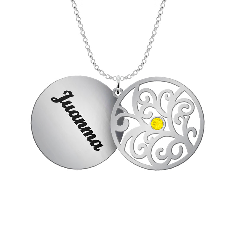 Collier Arbre de Vie personnalisé 6 prénoms et 6 pierres de naissance