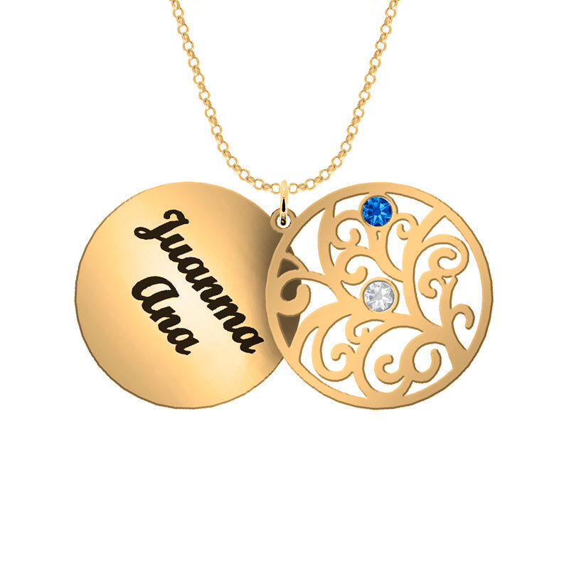Collier Arbre de Vie personnalisé 6 prénoms et pierres de naissance
