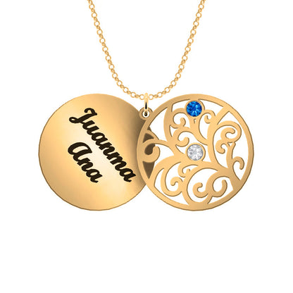 Collier Arbre de Vie personnalisé 6 prénoms et pierres de naissance